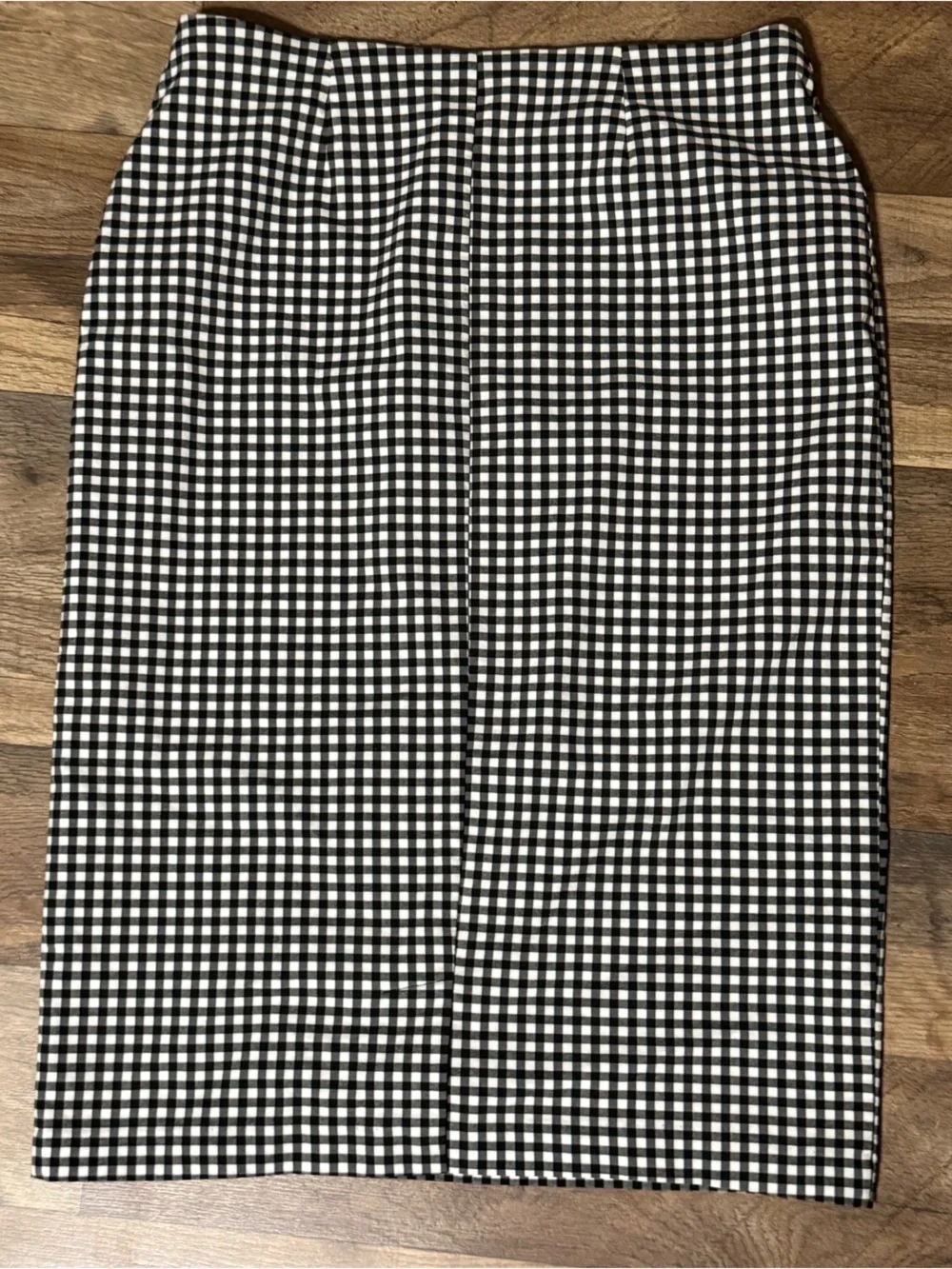 CHRISTOPHER & BANKS Black & White Gingham Stretch Pencil Skirt •Size S•